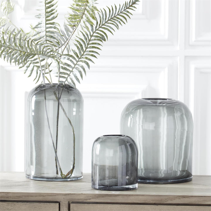 Gray Transparent Glass Vase