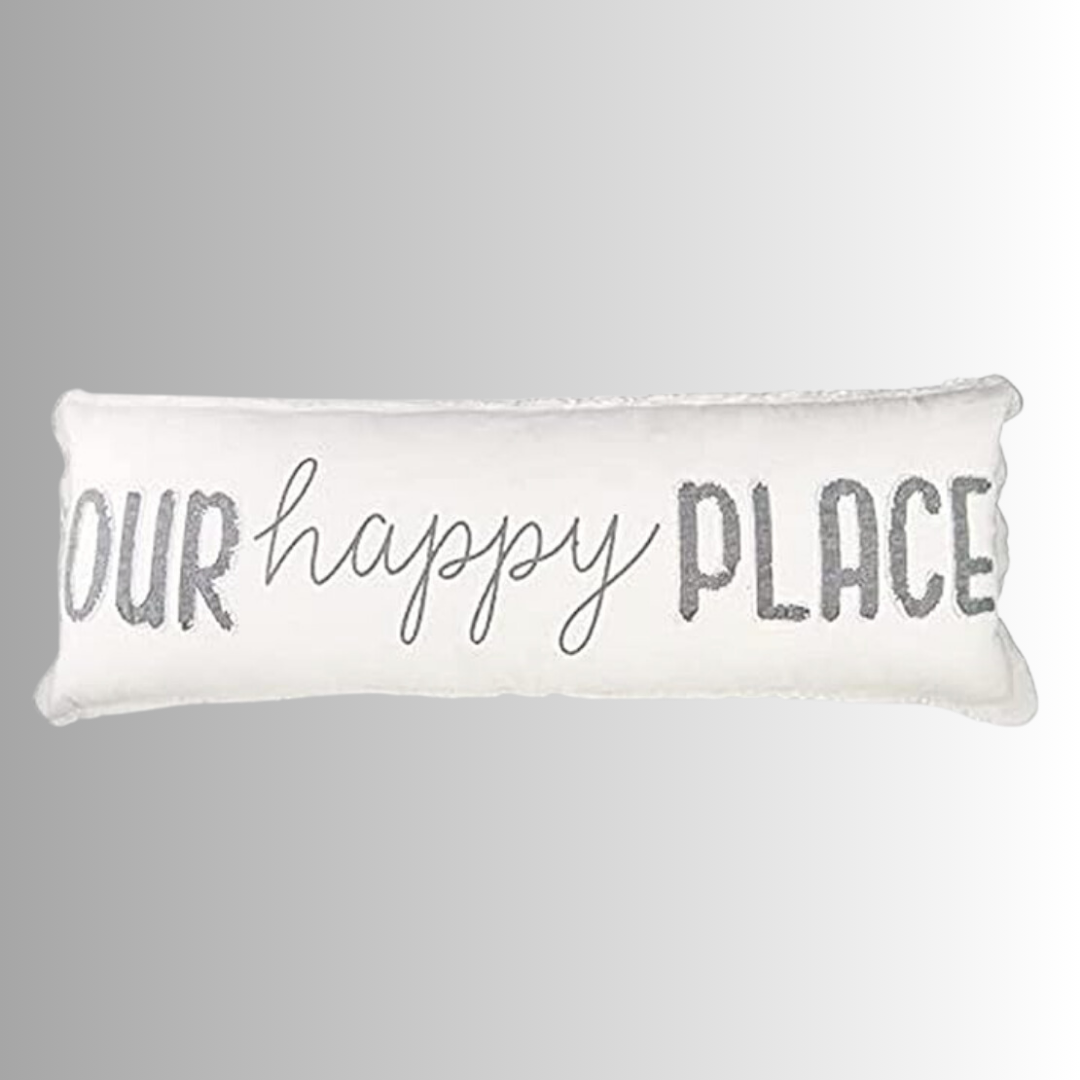 Our Happy Place Long Pillow Decor By Amanda