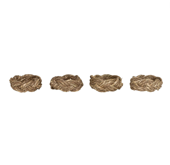 Set/4 Braided Seagrass Napkin Rings