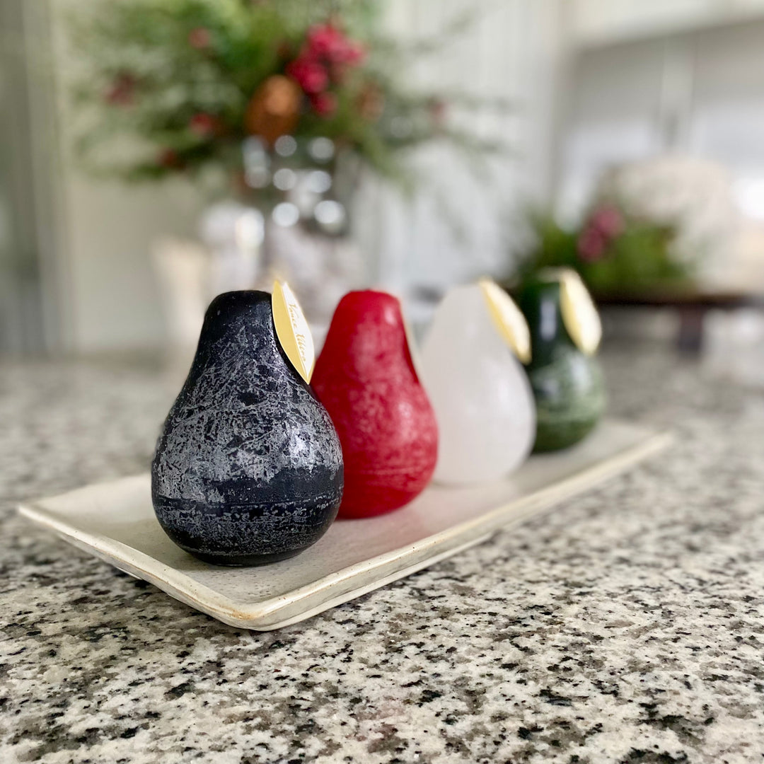 Black Pear Shaped Timber Candle