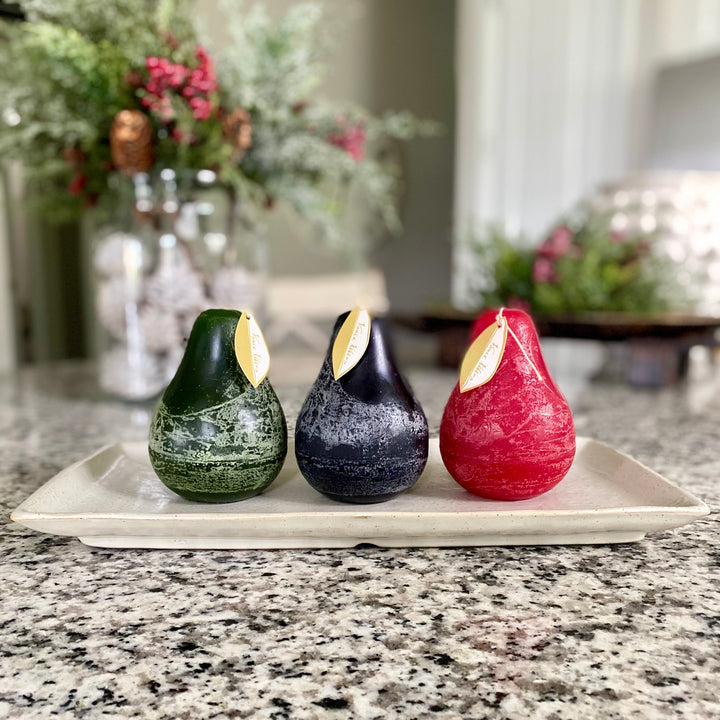 Black Pear Shaped Timber Candle
