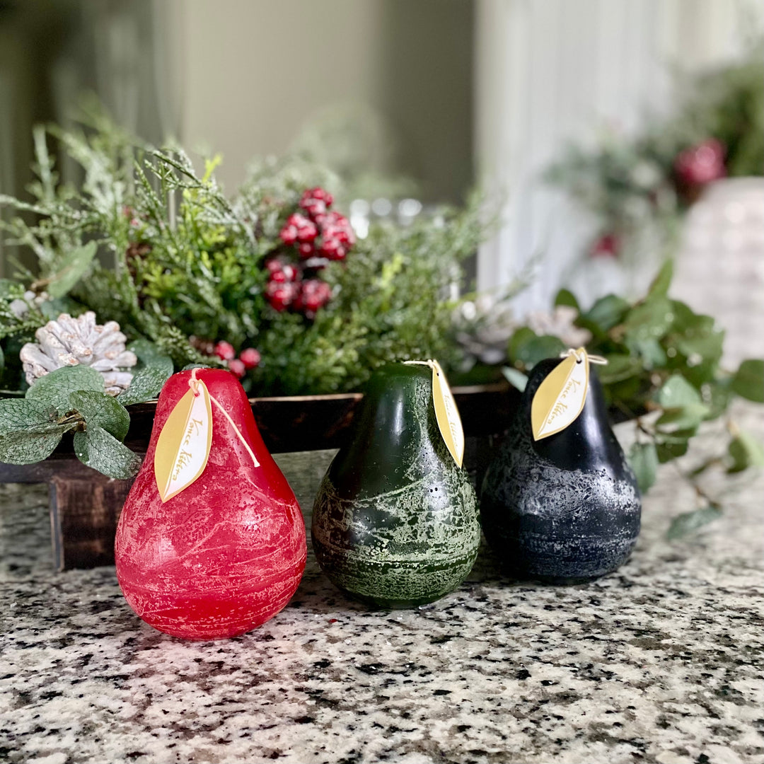 Black Pear Shaped Timber Candle
