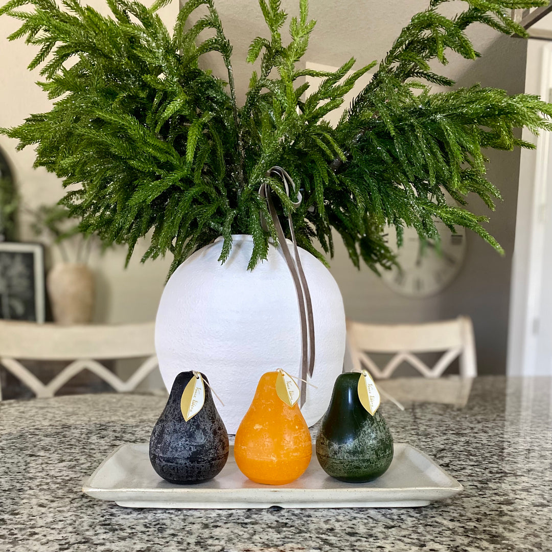 Black Pear Shaped Timber Candle