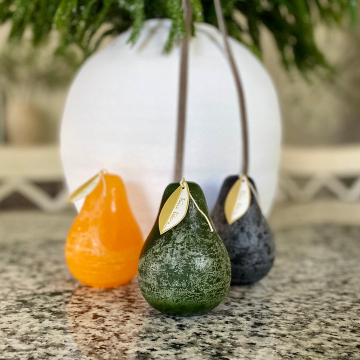 Black Pear Shaped Timber Candle