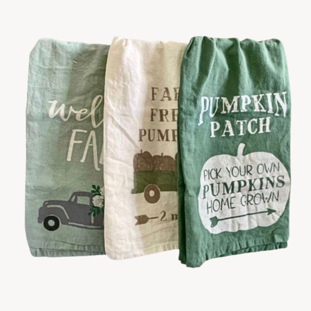 Set/3 Fall Farmhouse Kitchen Towels