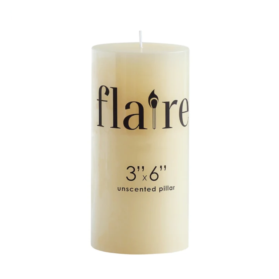 Unscented 6" Ivory Pillar Candle