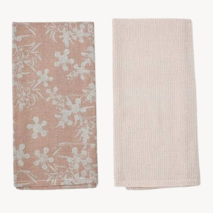 Set/2 Myrtle Tea Towels Blush