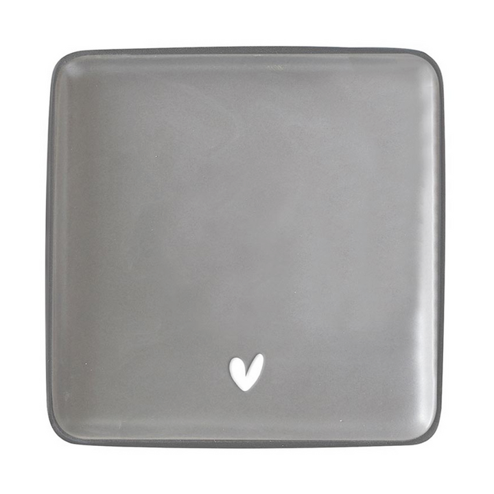 Set/4 Heart Print Appetizer Plates