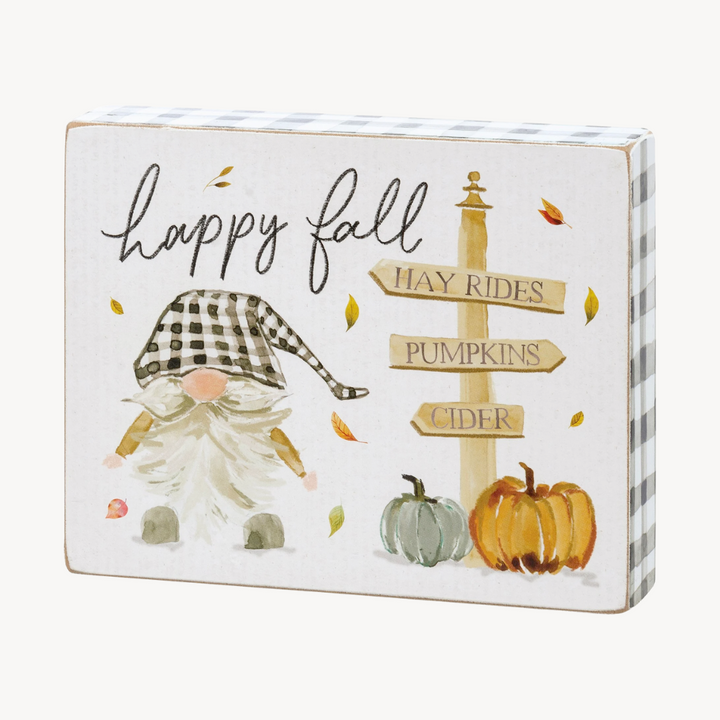 Happy Fall Block Sign