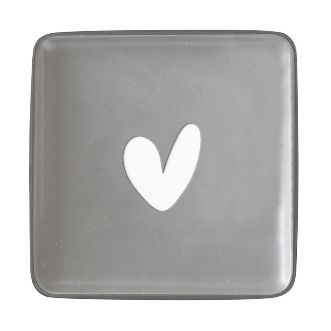 Set/4 Heart Print Appetizer Plates