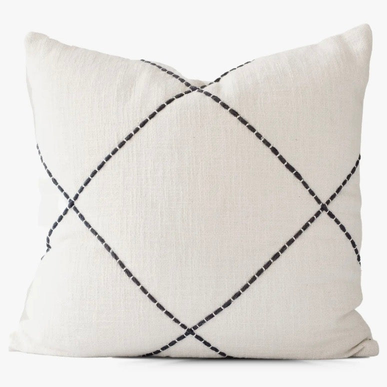 Criss Cross Embroidered Pillow Covers