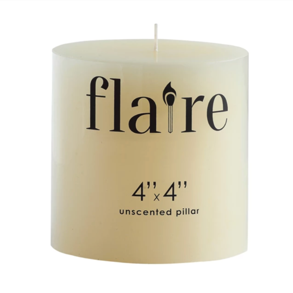 Unscented 4" Ivory Pillar Candle