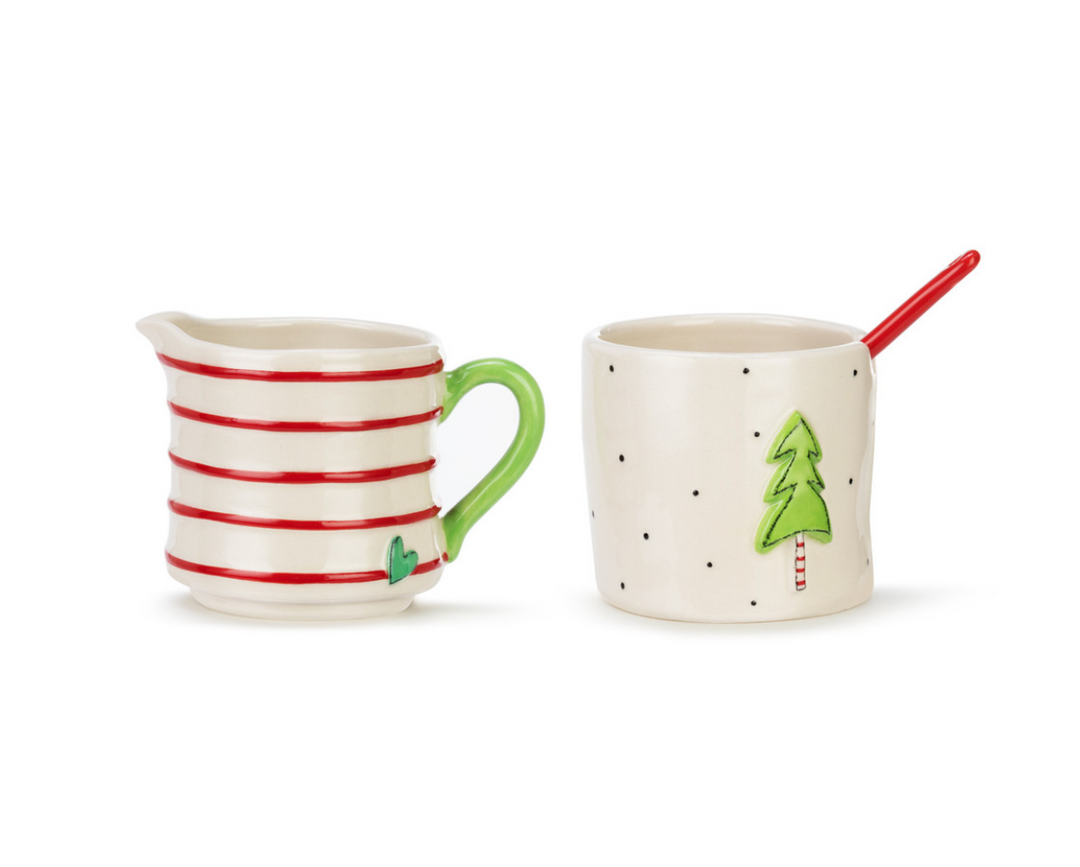 Christmas Creamer & Sugar Stacking Set