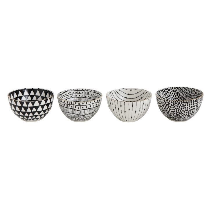 Set/4 Glitzy Stoneware Bowls