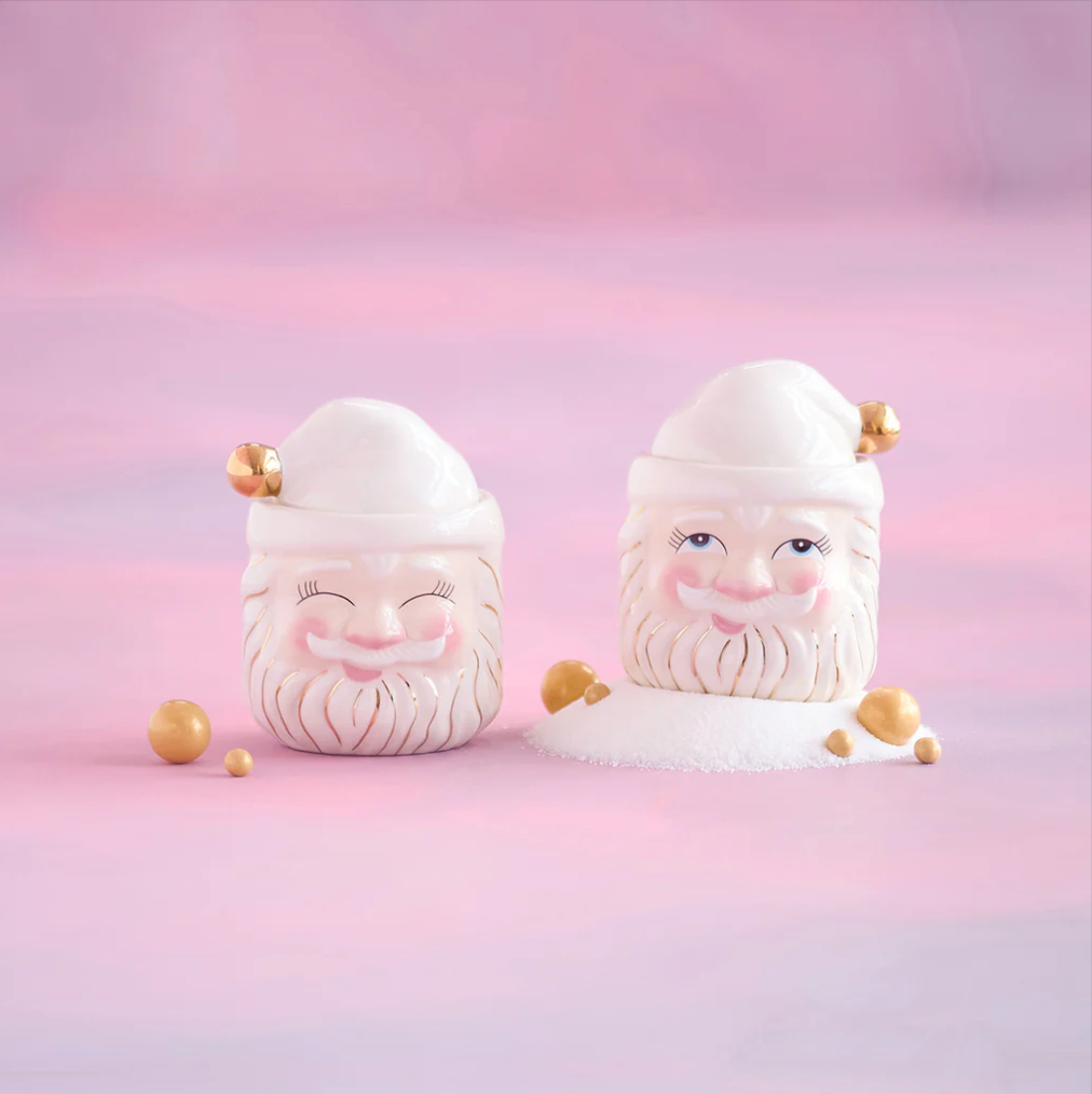 Cream Papa Noel Candy Jar