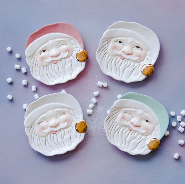 Cream Papa Noel Dessert Plate