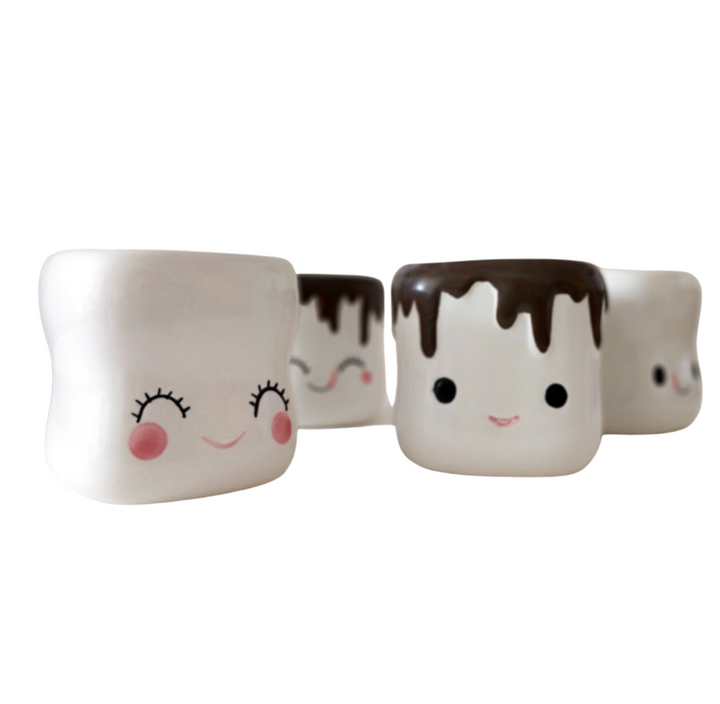 Set/4 Marshmallow Shaped Mugs