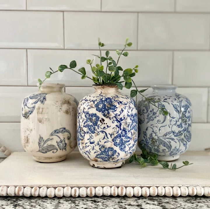 Terracotta Floral Pattern Vases