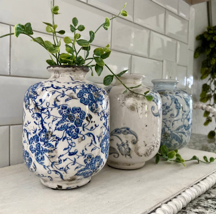 Terracotta Floral Pattern Vases