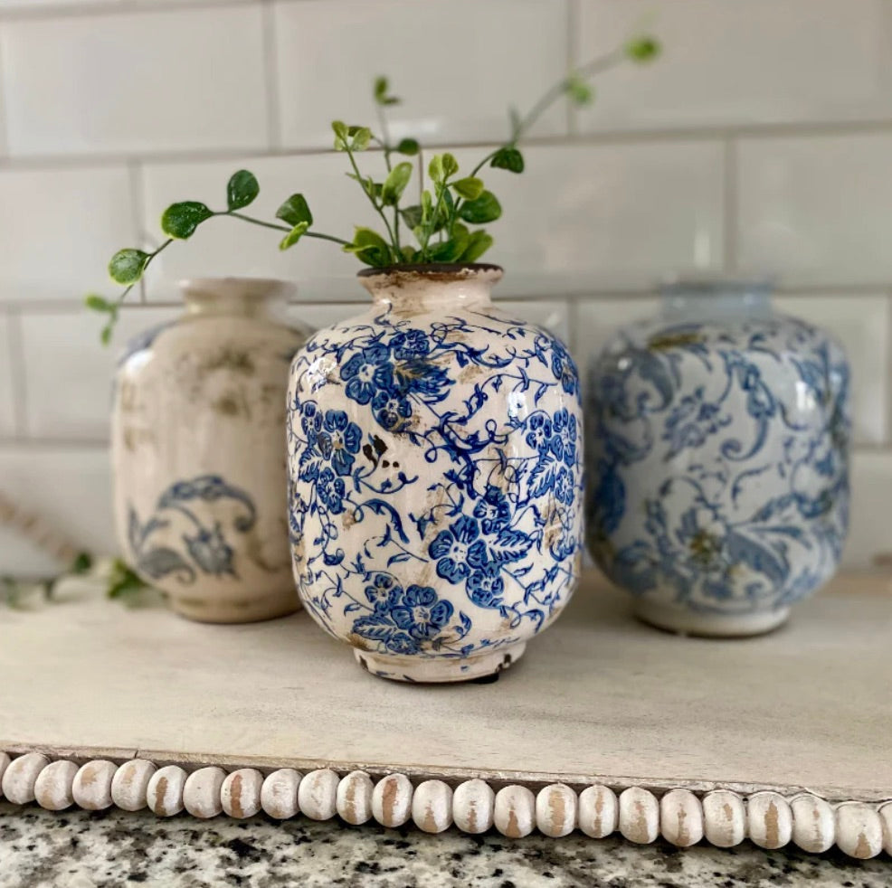 Terracotta Floral Pattern Vases