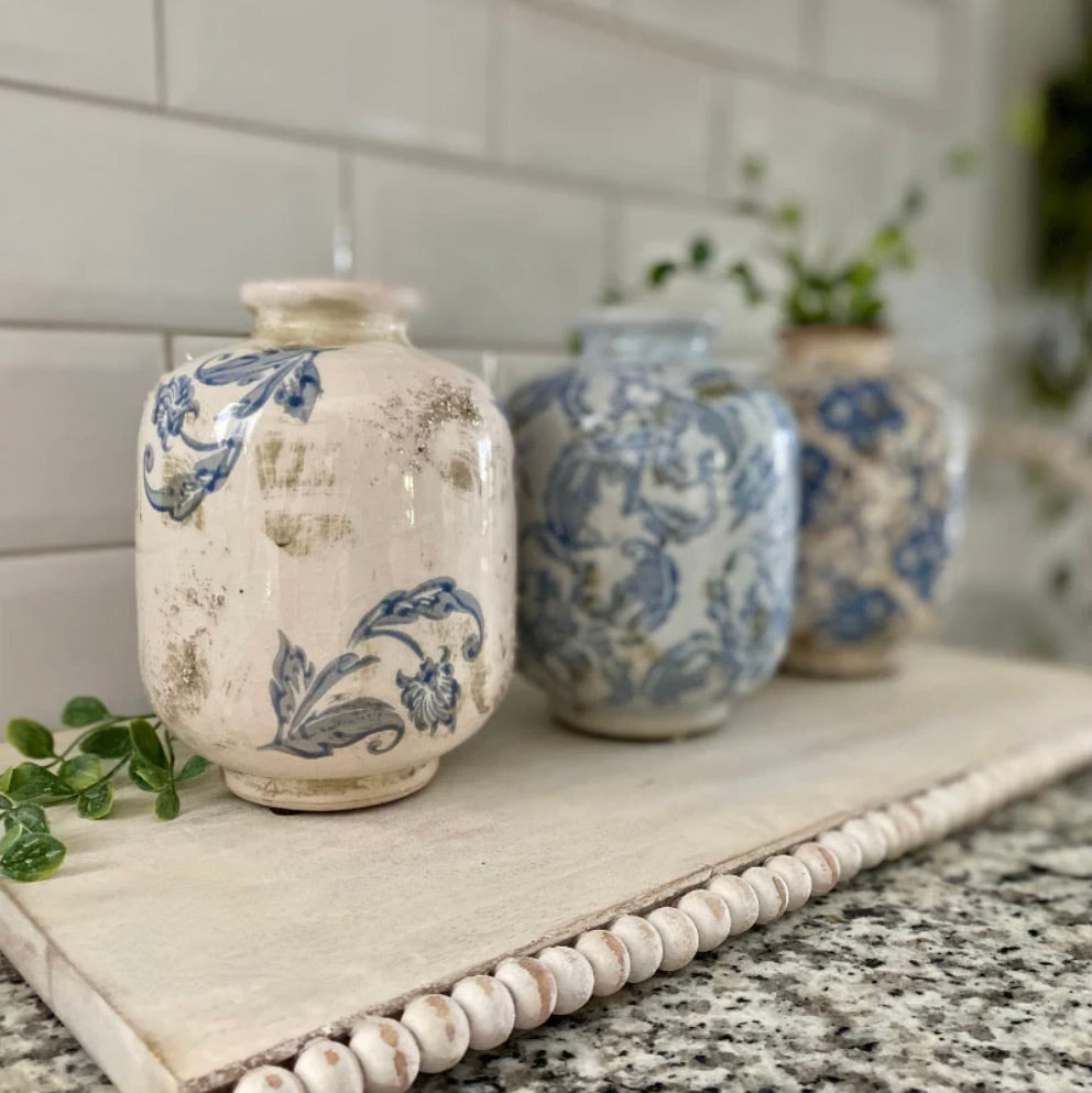 Terracotta Floral Pattern Vases