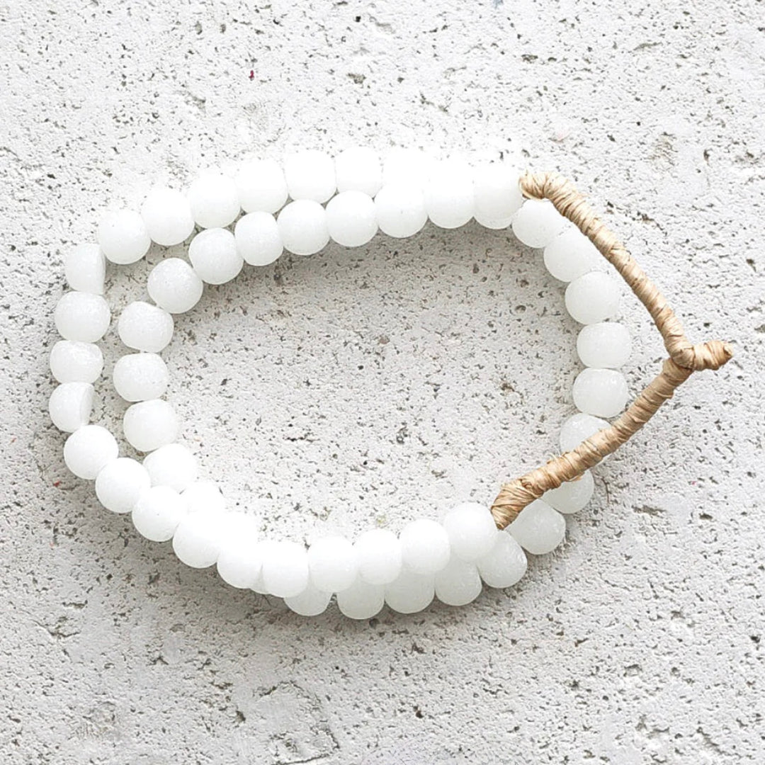 Frosted White Glass Beads