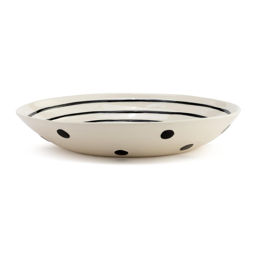 Black Dots Serving Bowl