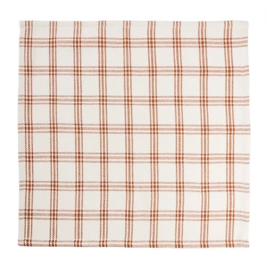 Set/4 Plaid Pattern Napkins