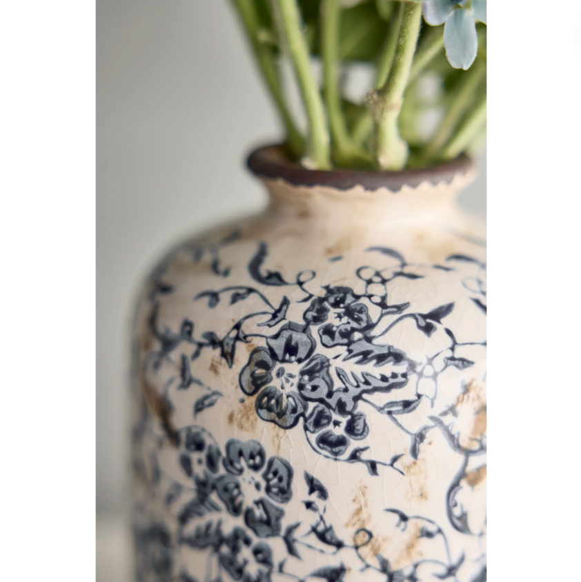Terracotta Floral Pattern Vases