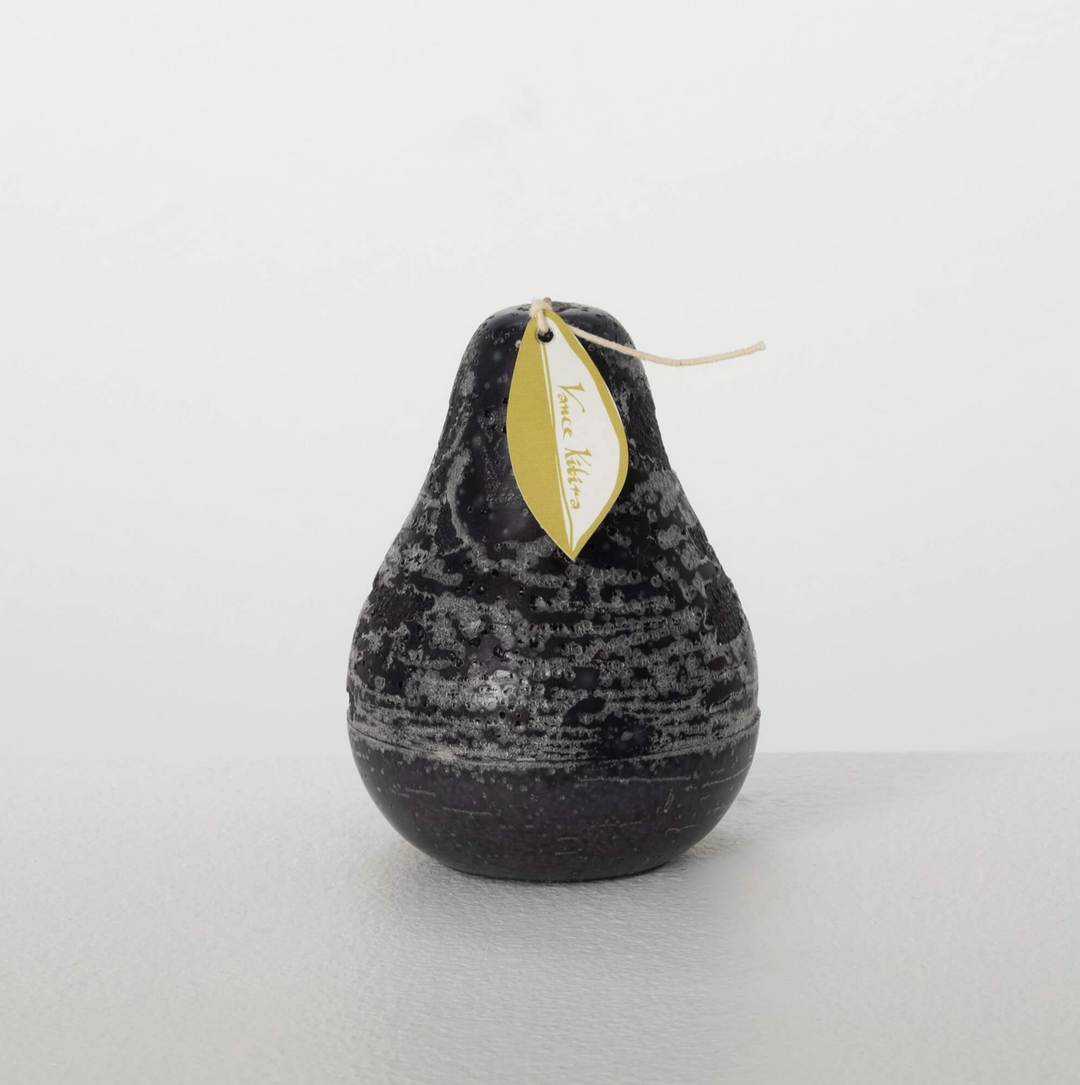 Black Pear Shaped Timber Candle