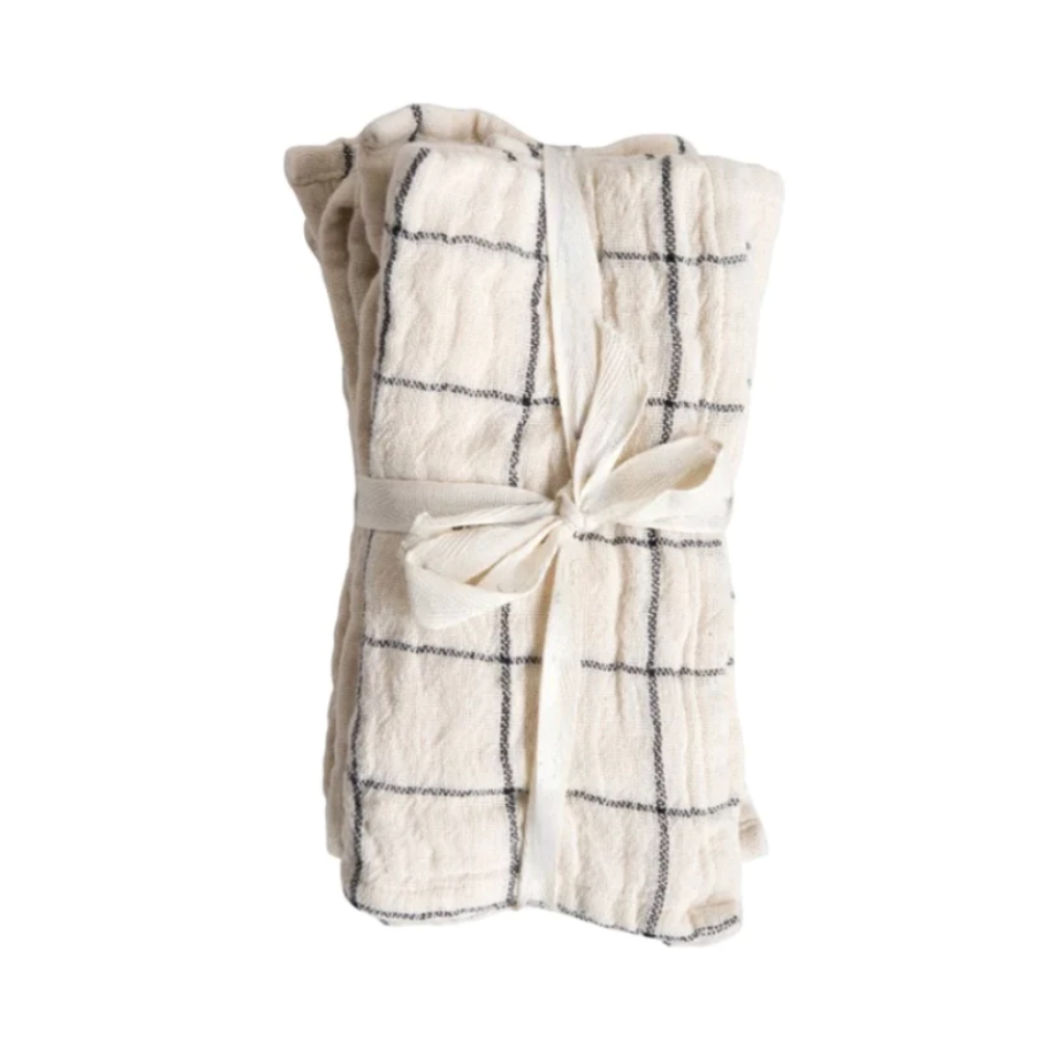 Set/4 Striped Cotton Napkins