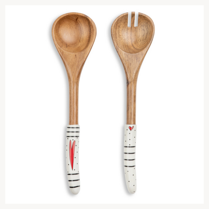 Red Heart Serving Utensil Set