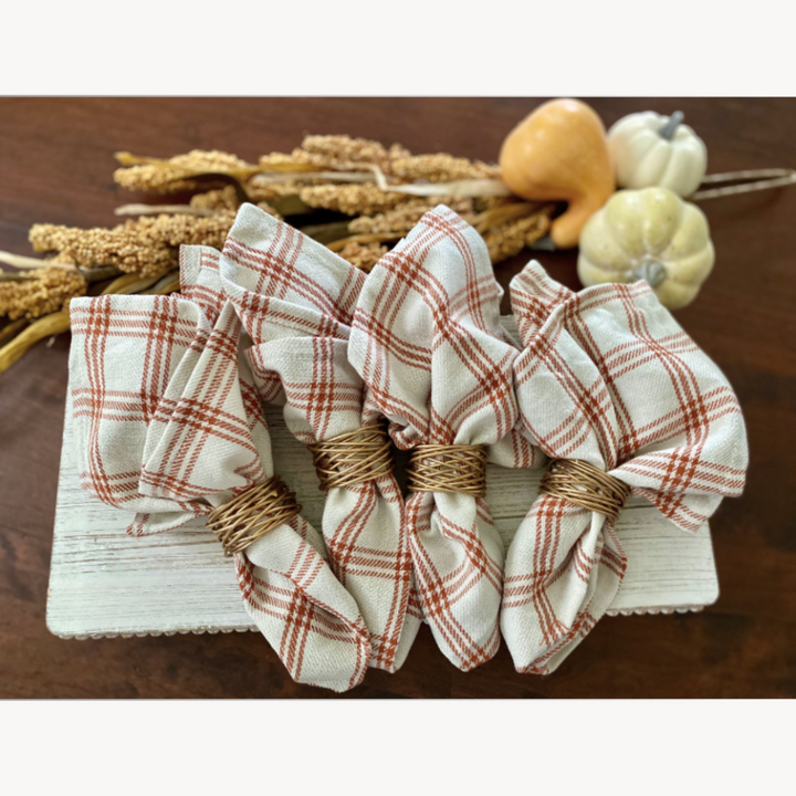 Set/4 Plaid Pattern Napkins