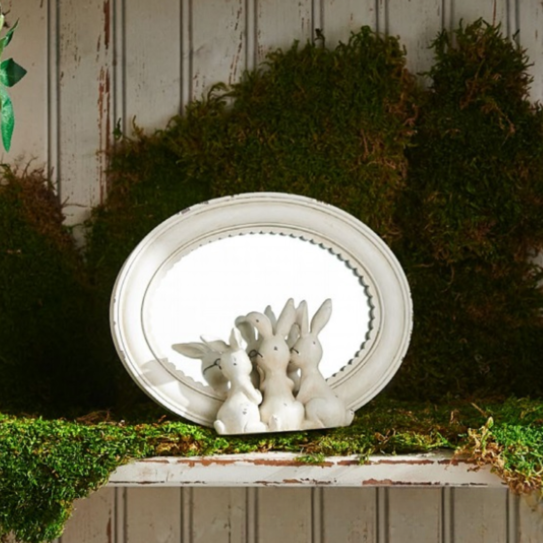 Rabbits With Glasses Mirrored Decor