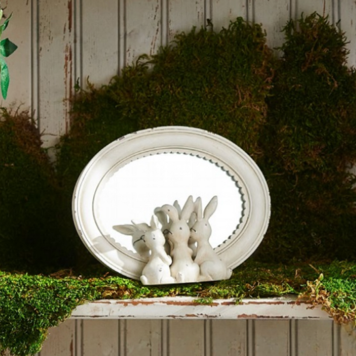 Rabbits With Glasses Mirrored Decor