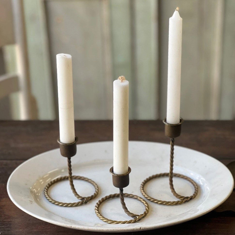 Set/3 Twisted Rope Candle Holders