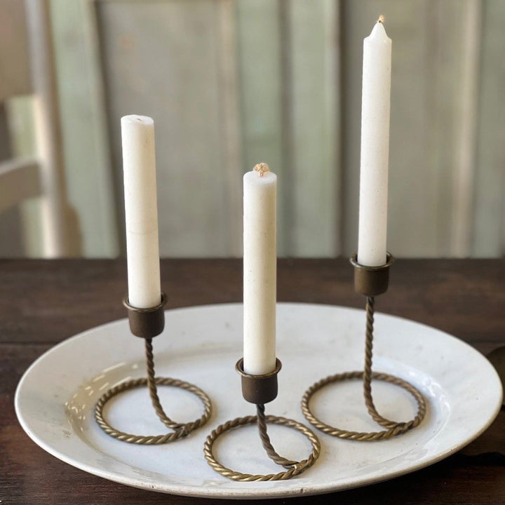 Set/3 Twisted Rope Candle Holders