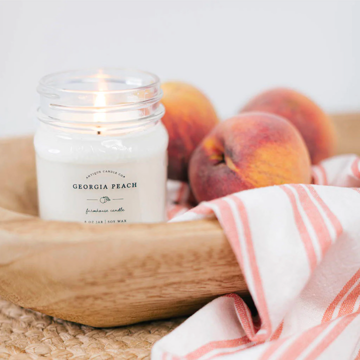 Farmhouse Mason Jar Candle – Georgia Peach