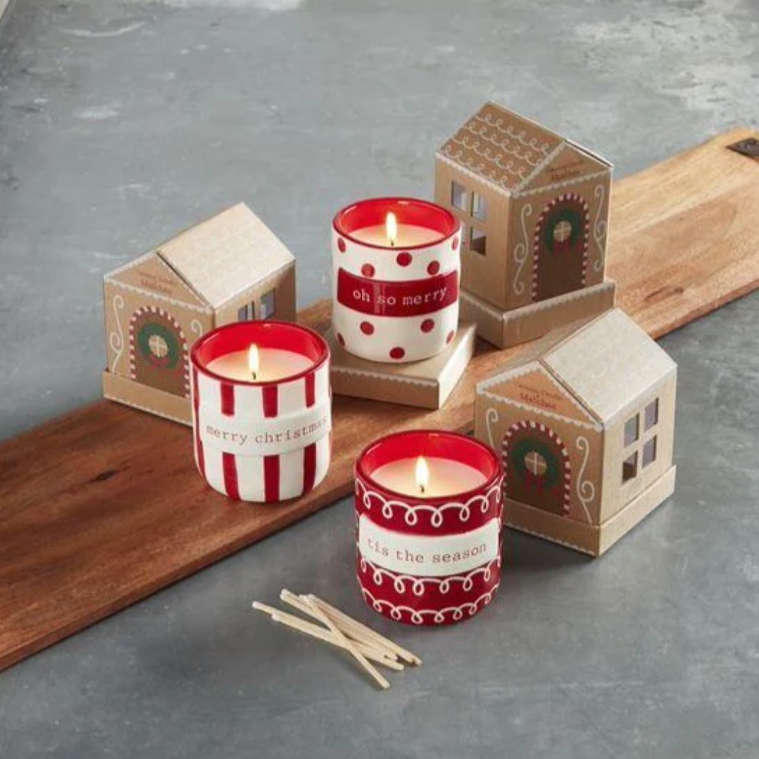 Kraft Gingerbread House Candle Gift Box Set