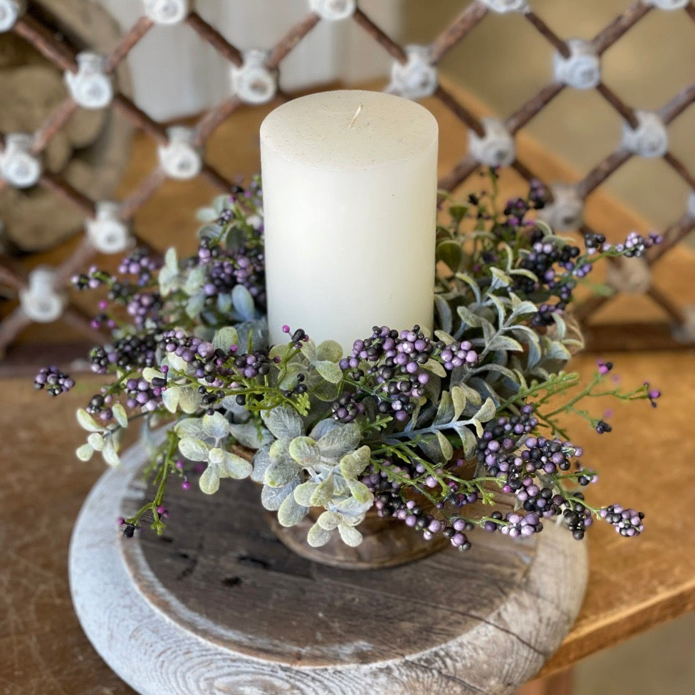 Lavender Pebble Berries Candle Ring