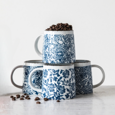 black and white tea cup and saucer set