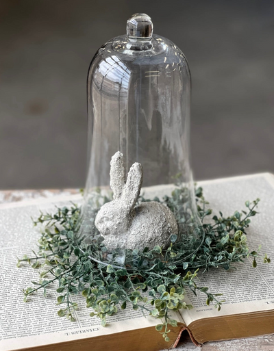 cast iron long eared brown rabbit figurine