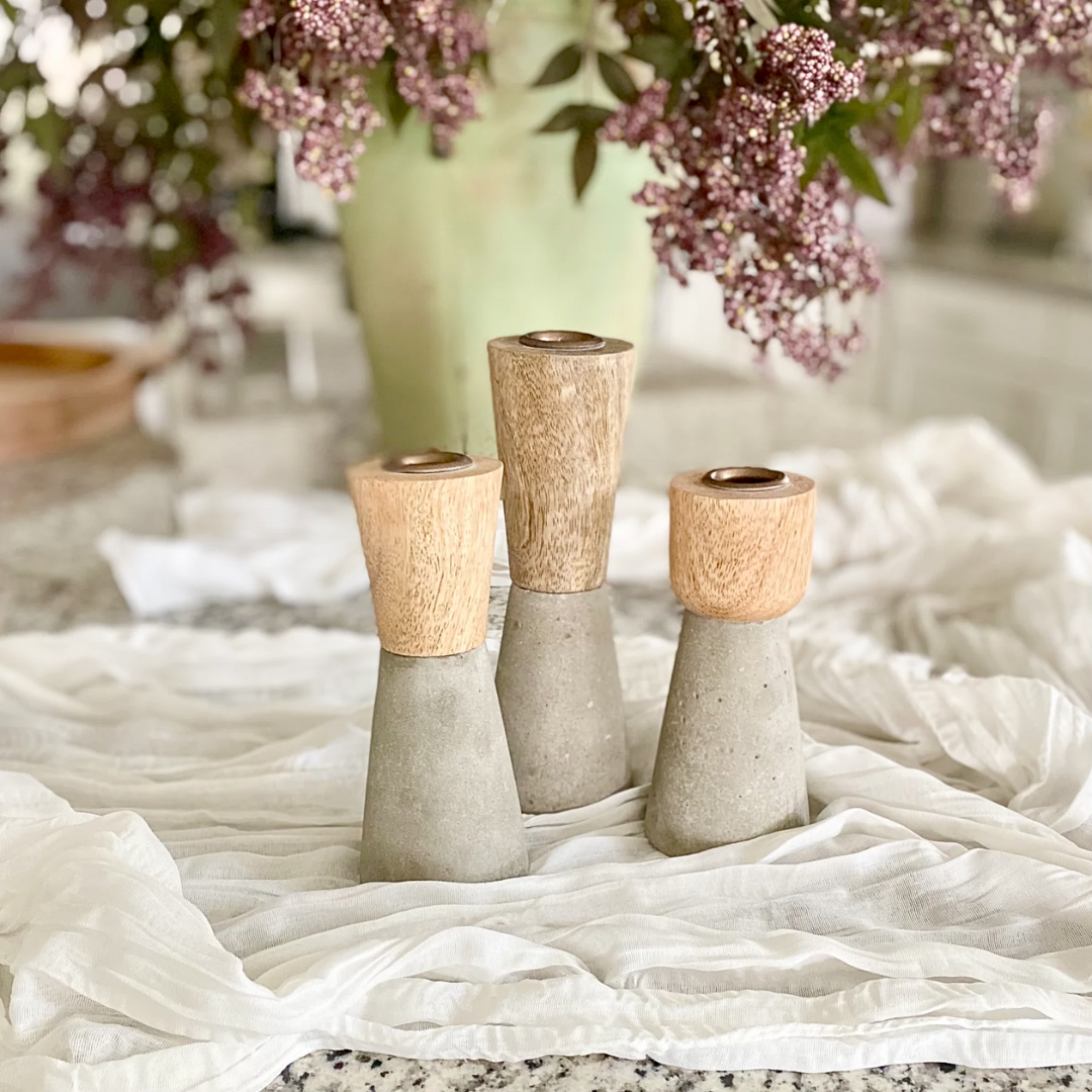 set of 2 whitewashed wooden open air lanterns