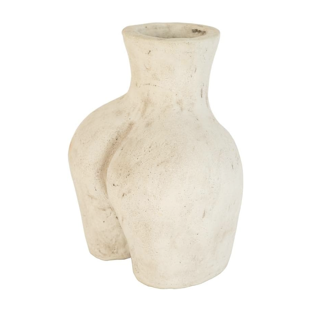 Clay Culo pot with a unique design on a white background