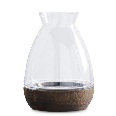 Wood Base Glass Vases