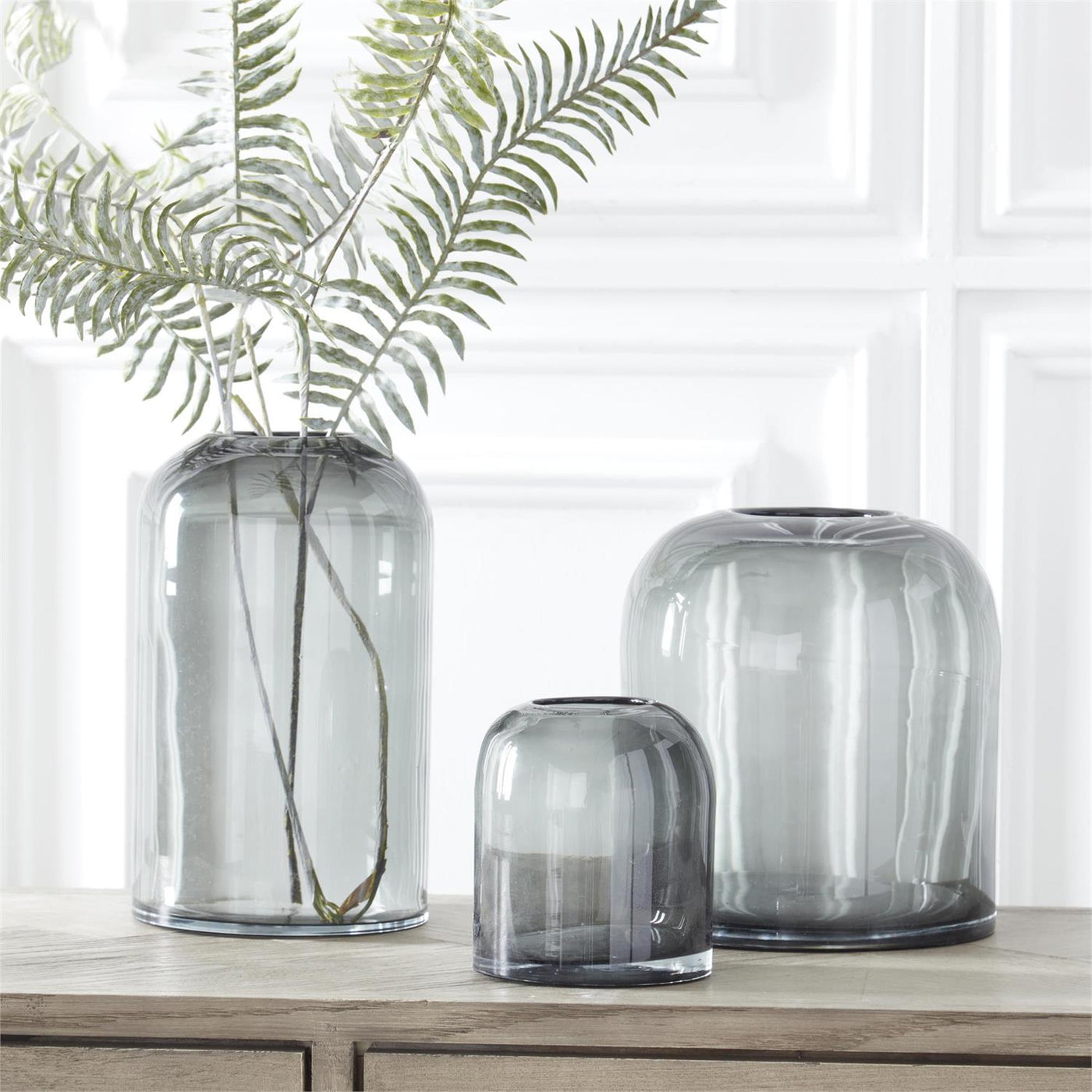 Gray Transparent Glass Vases