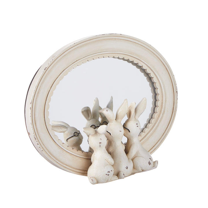 Rabbits With Glasses Mirrored Decor