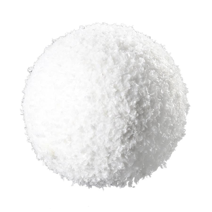 Pure white textured 4" faux snowball ornament