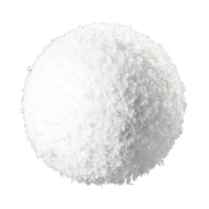 Pure white textured 4" faux snowball ornament