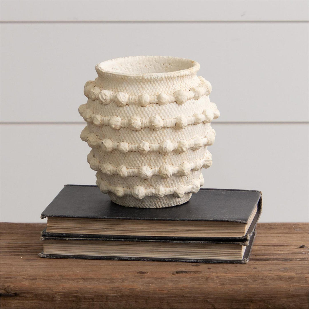 Ivory Textured Knot Cement Vase